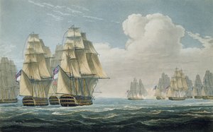 Po bitwie pod Trafalgarem, 21 października 1805 r., rycina autorstwa F.C. Lewisa do "The Naval Chronology of Great Britain" J. Ralfe, opublikowana w 1820 r.